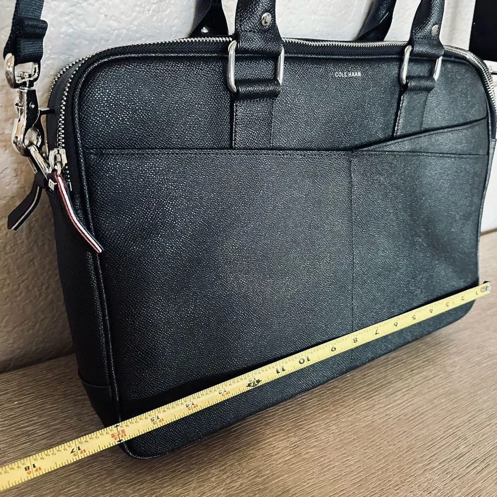 Cole Haan American Airlines Black Leather Travel Laptop Bag